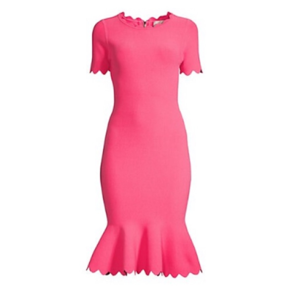 Milly NEW Scalloped Mermaid Bodycon Midi dress